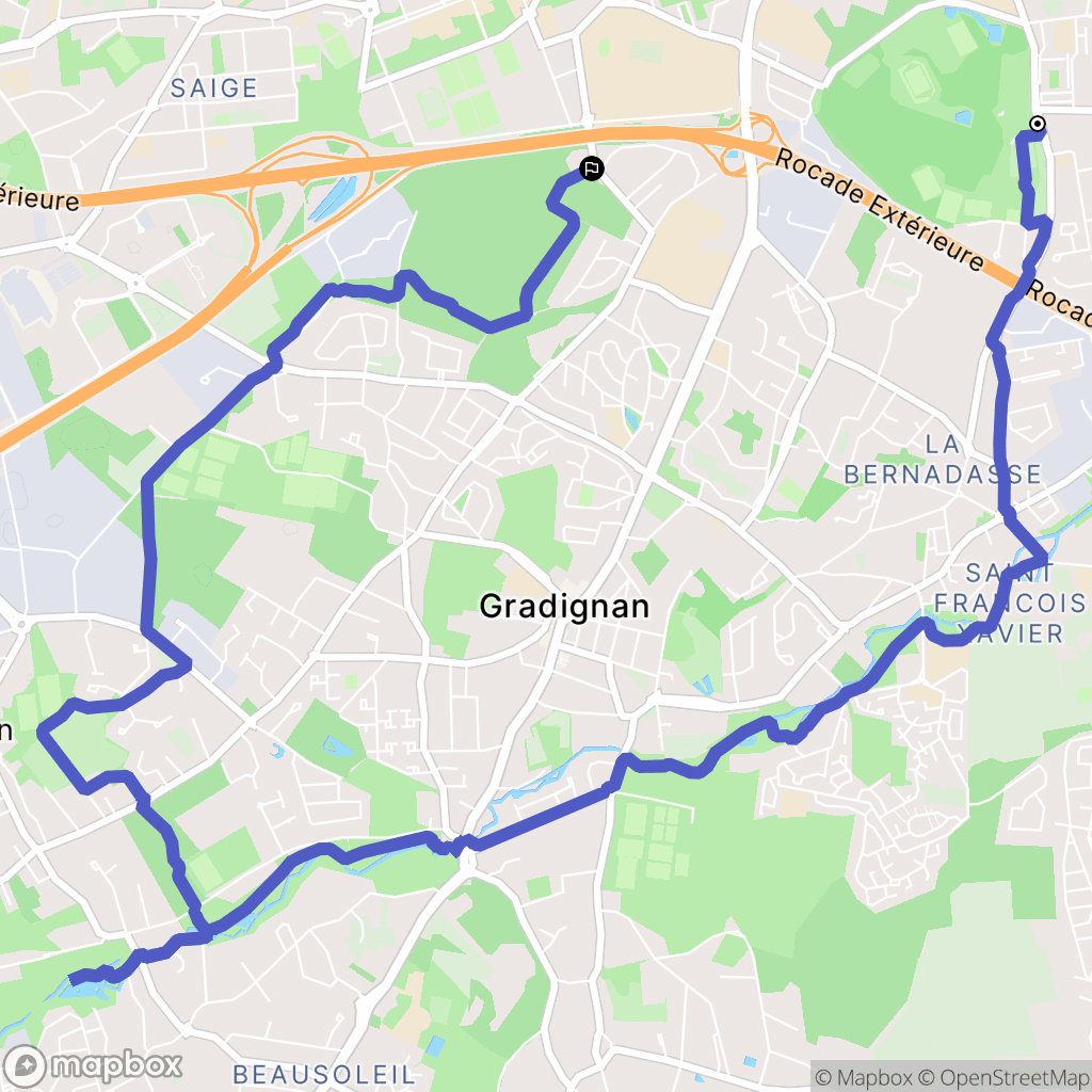 Talence : carte du parcours de randonnée - France