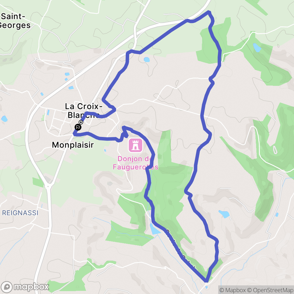 La Croix Blanche : carte du parcours de randonnée - France