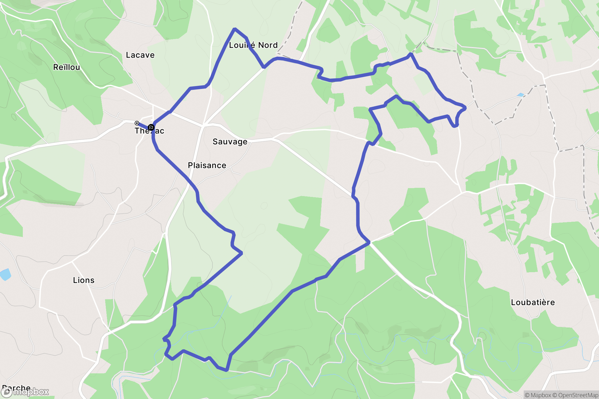 Thézac : carte du parcours de randonnée - France