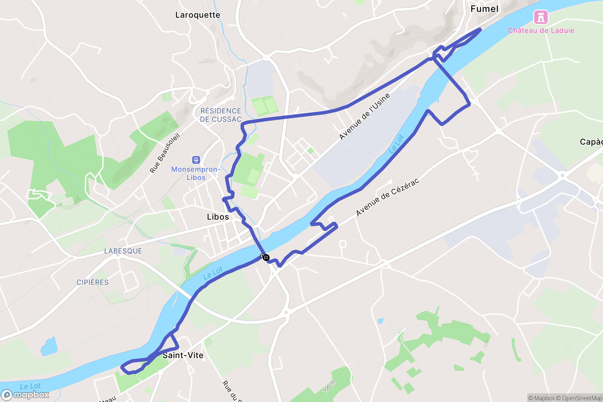 Libos : carte du parcours de randonnée - France