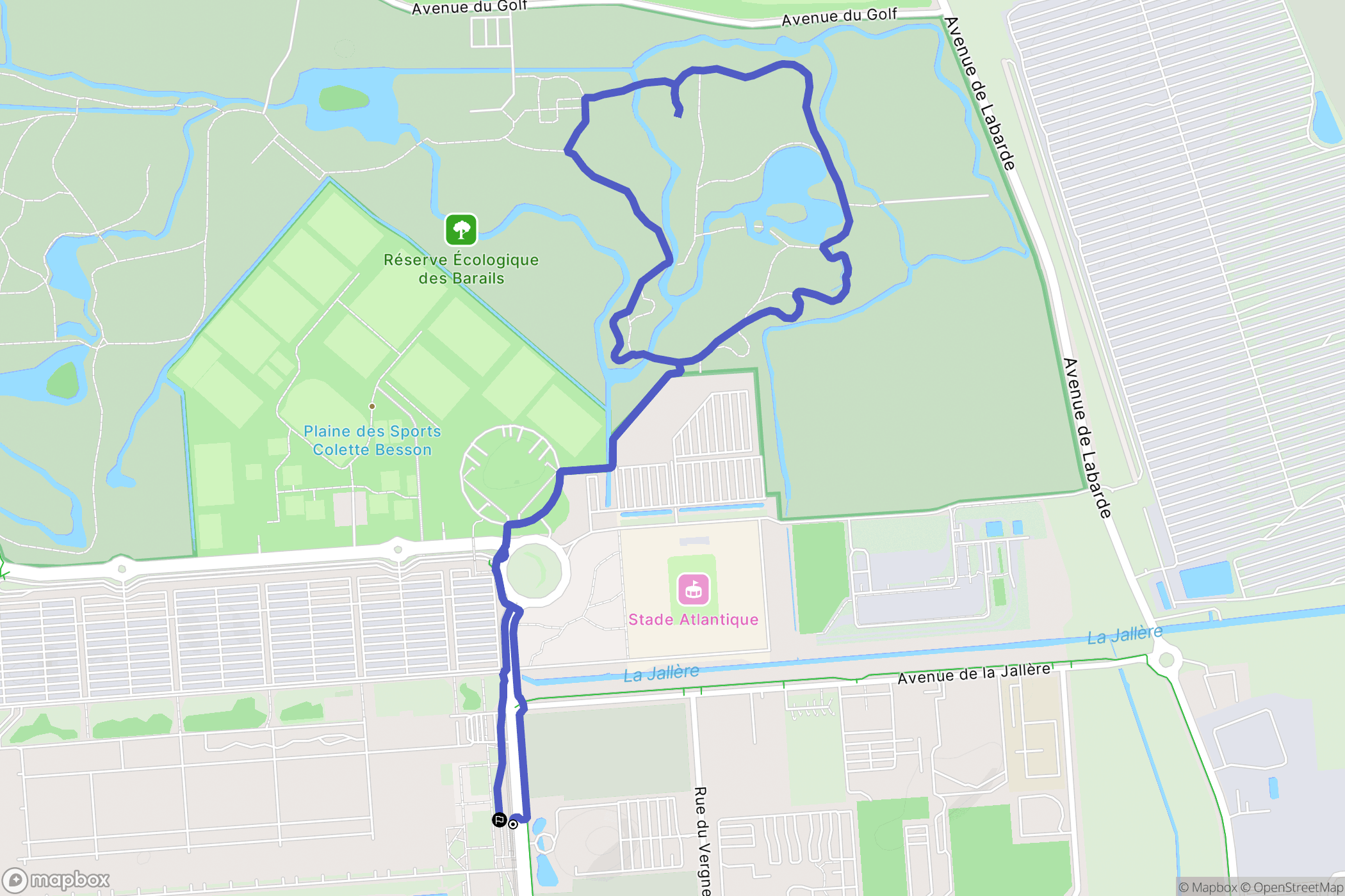 Bordeaux : carte du parcours de randonnée - France