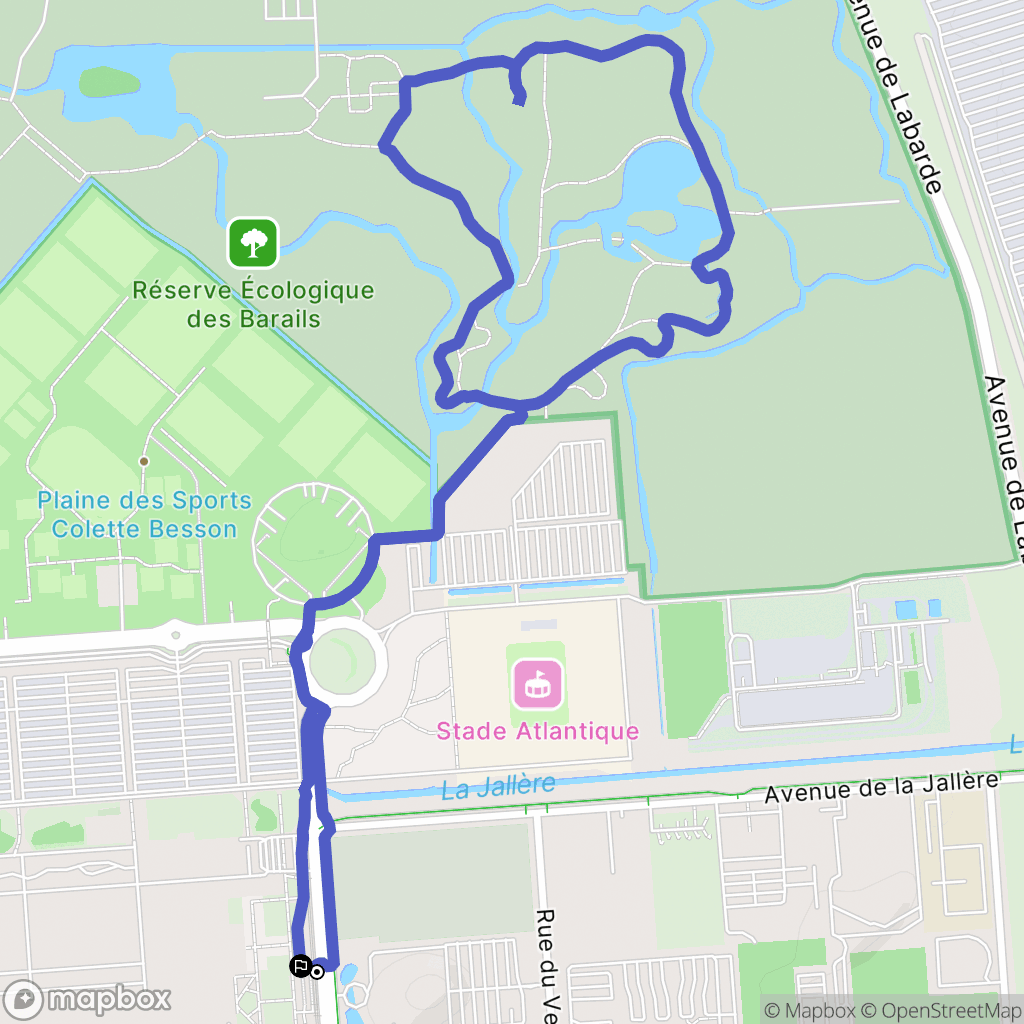 Bordeaux : carte du parcours de randonnée - France