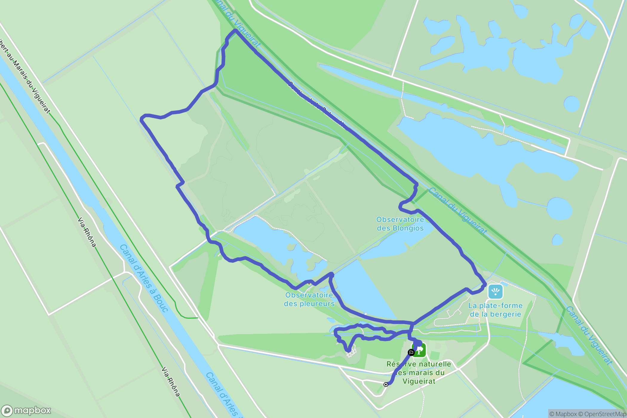 Arles : carte du parcours de randonnée - France
