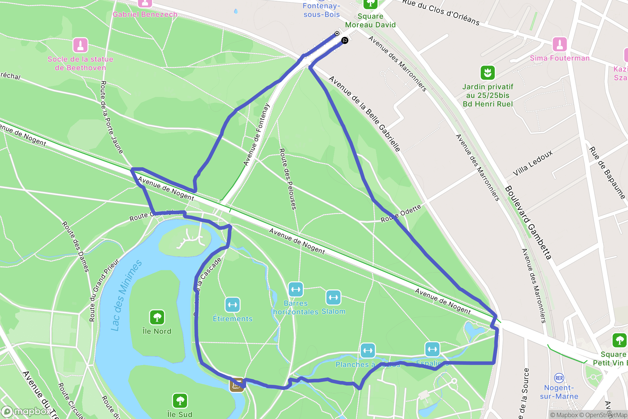 Fontenay-sous-Bois : carte du parcours de randonnée - France