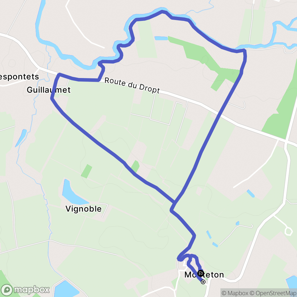Monteton : carte du parcours de randonnée - France