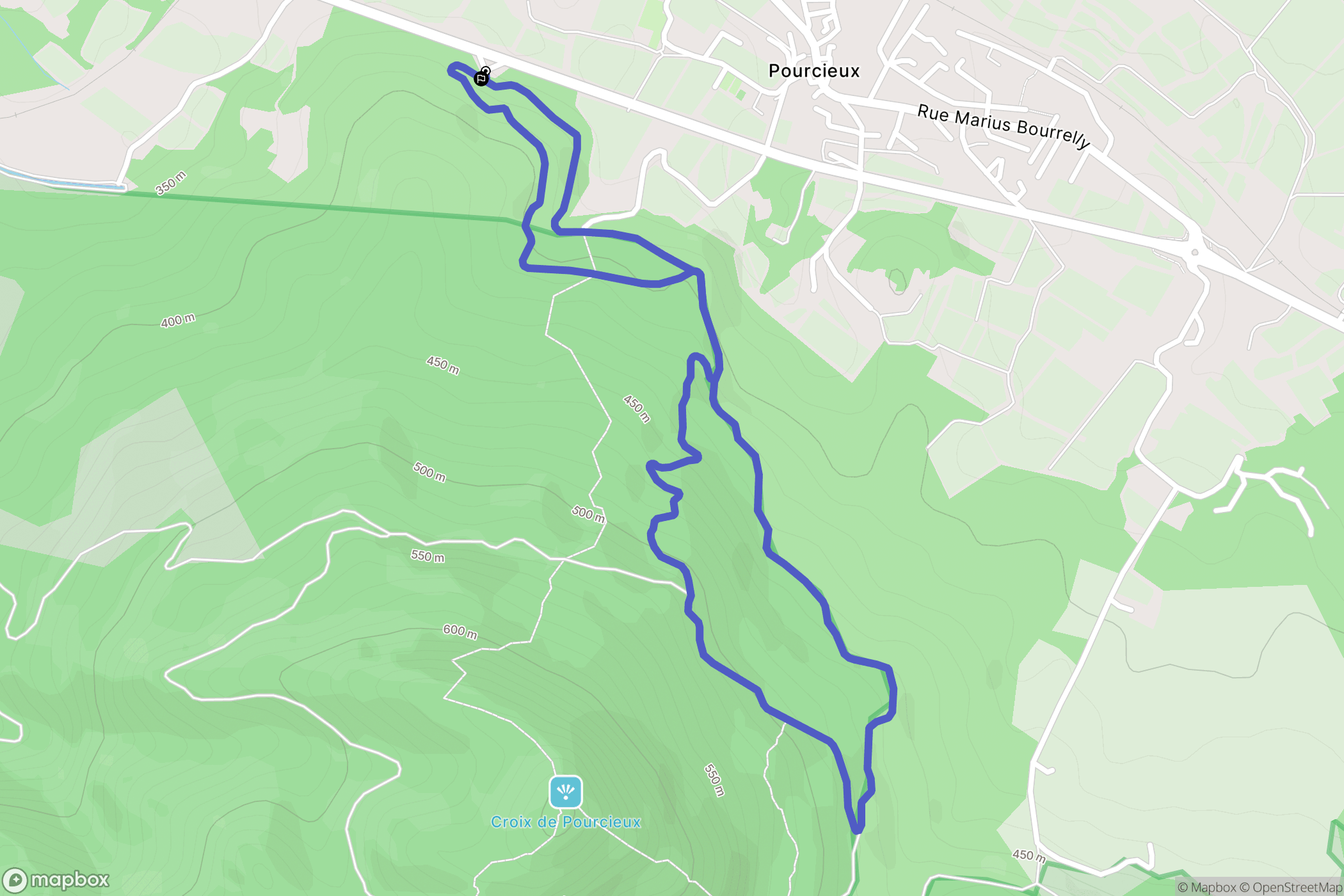 Pourcieux : carte du parcours de randonnée - France