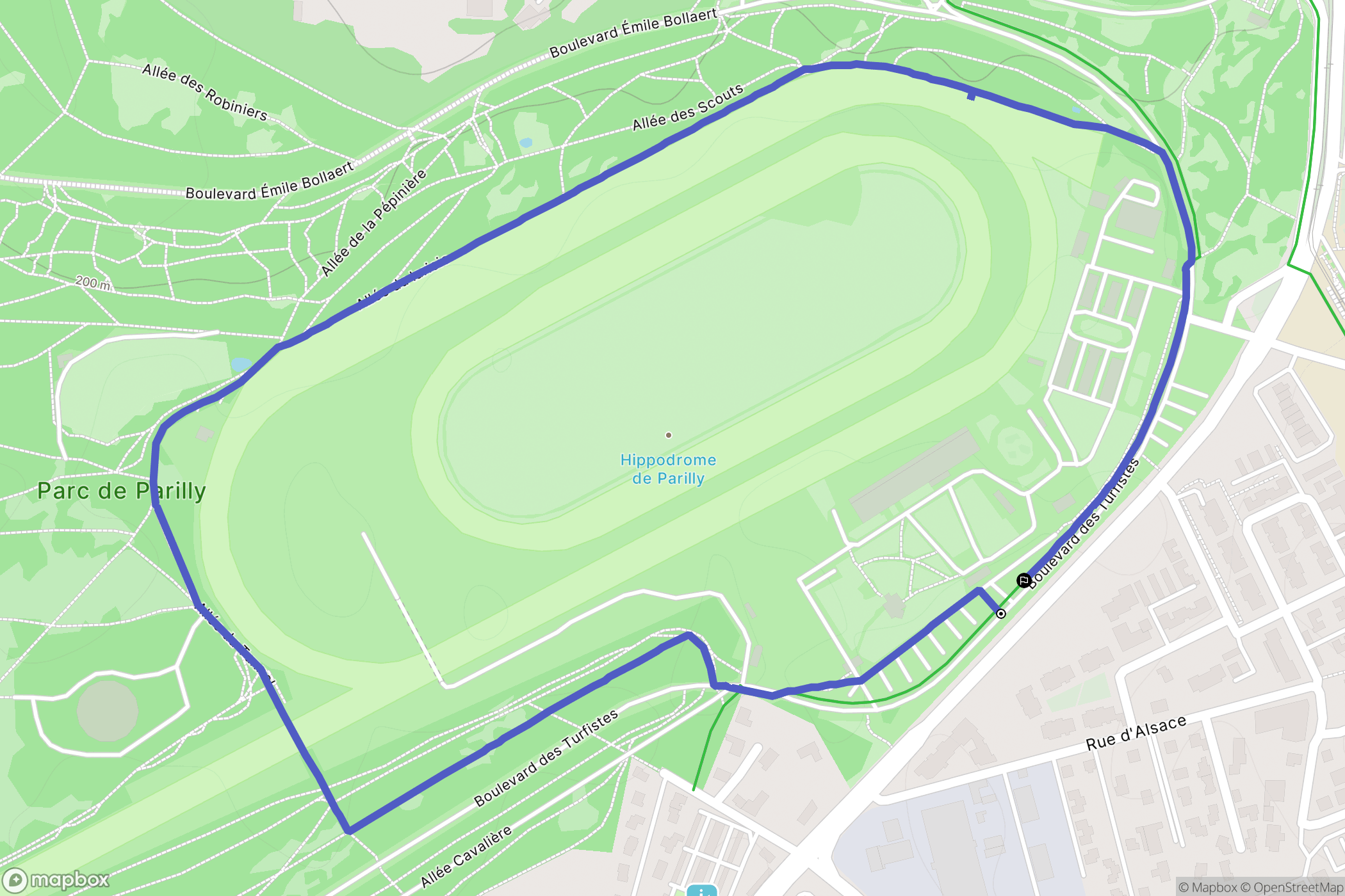 Bron : carte du parcours de randonnée - France