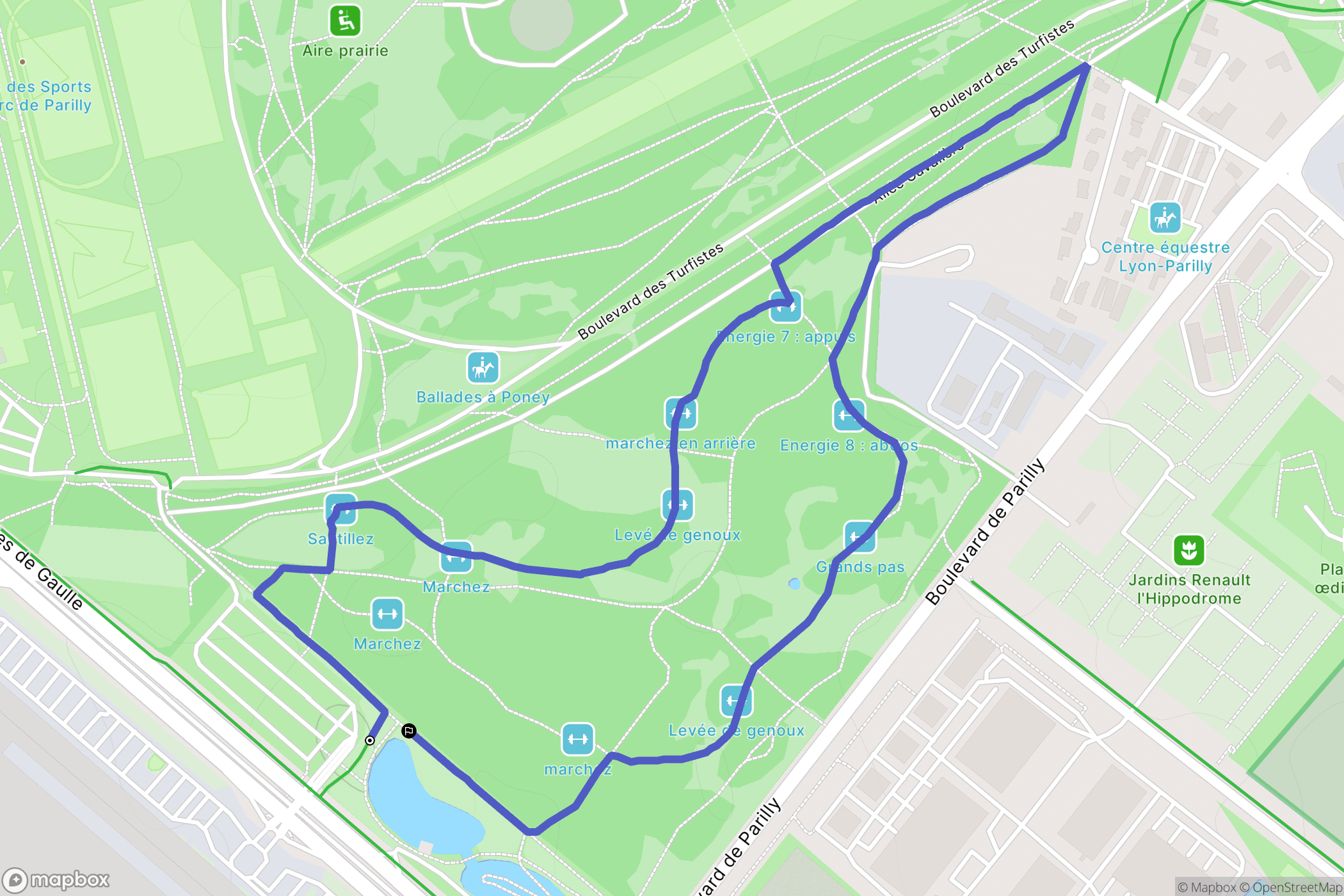 Vénissieux : carte du parcours de randonnée - France