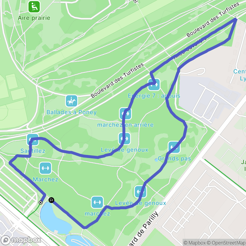 Vénissieux : carte du parcours de randonnée - France