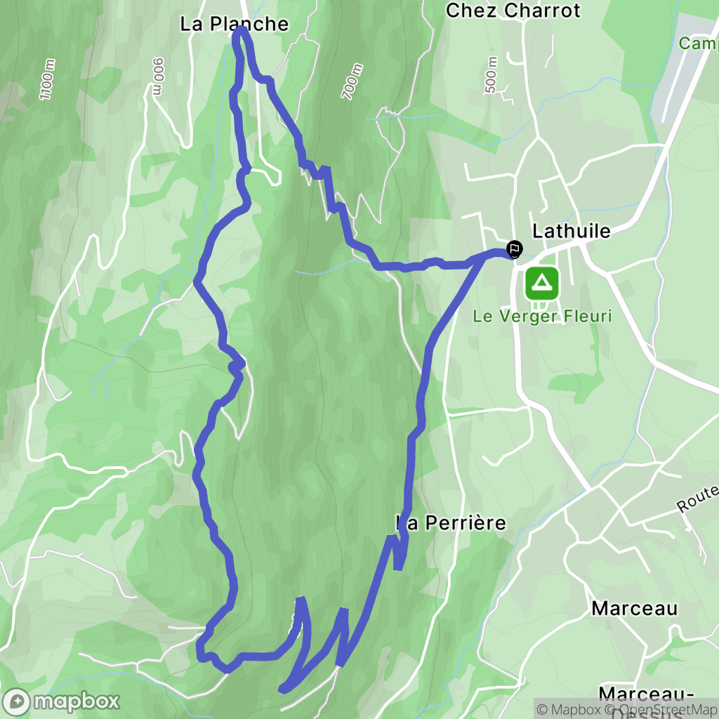 Lathuile : carte du parcours de randonnée - France