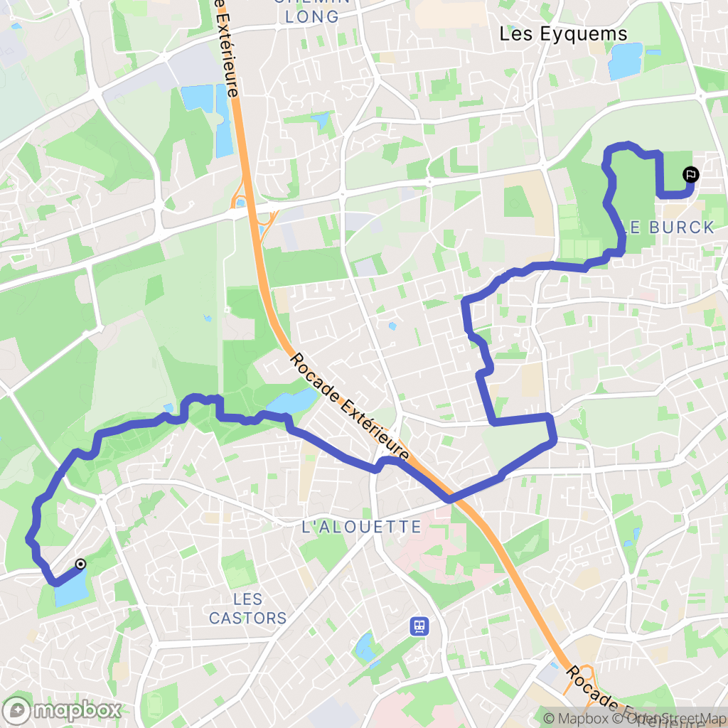 Pessac : carte du parcours de randonnée - France