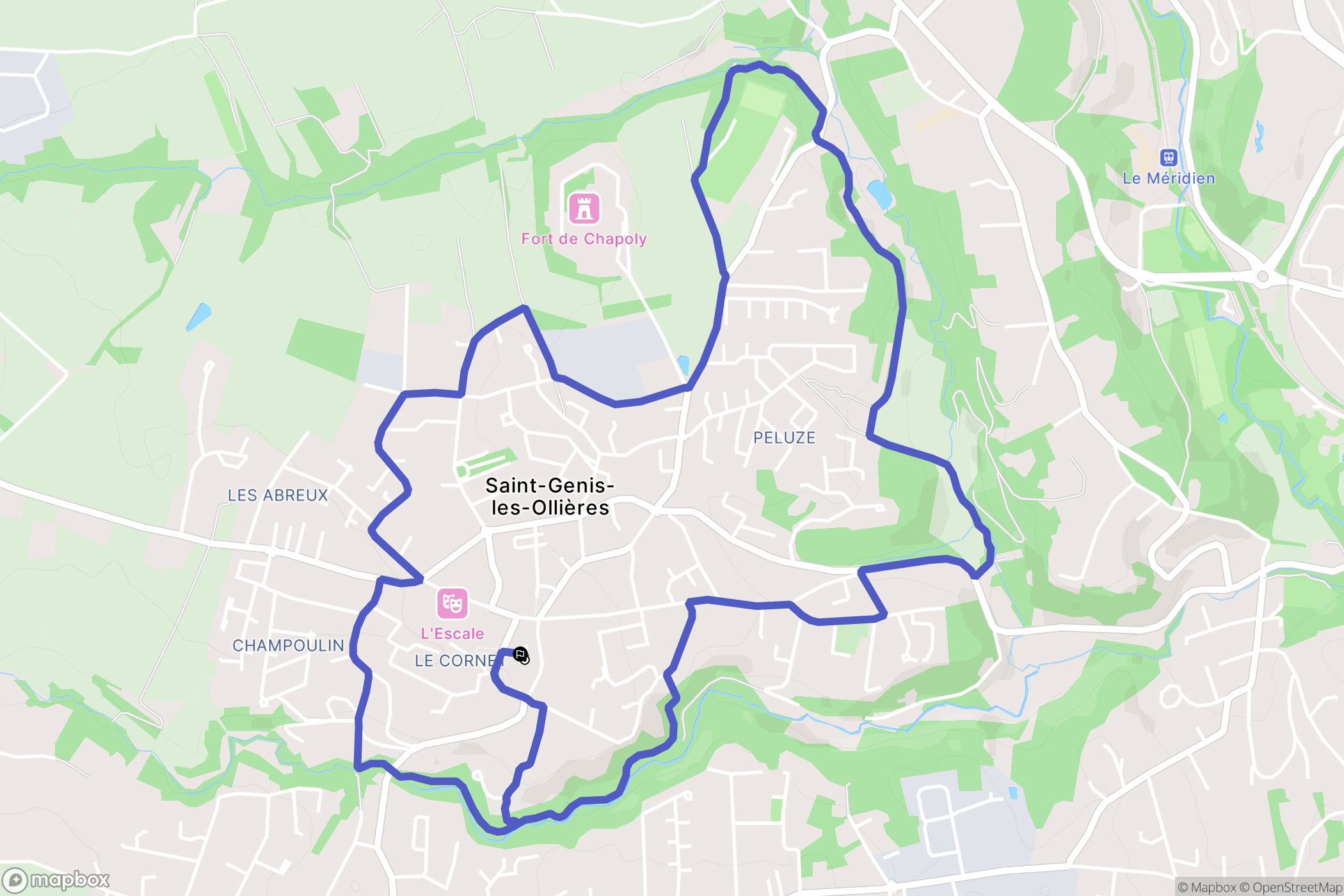 Saint-Genis-les-Ollières : carte du parcours de randonnée - France