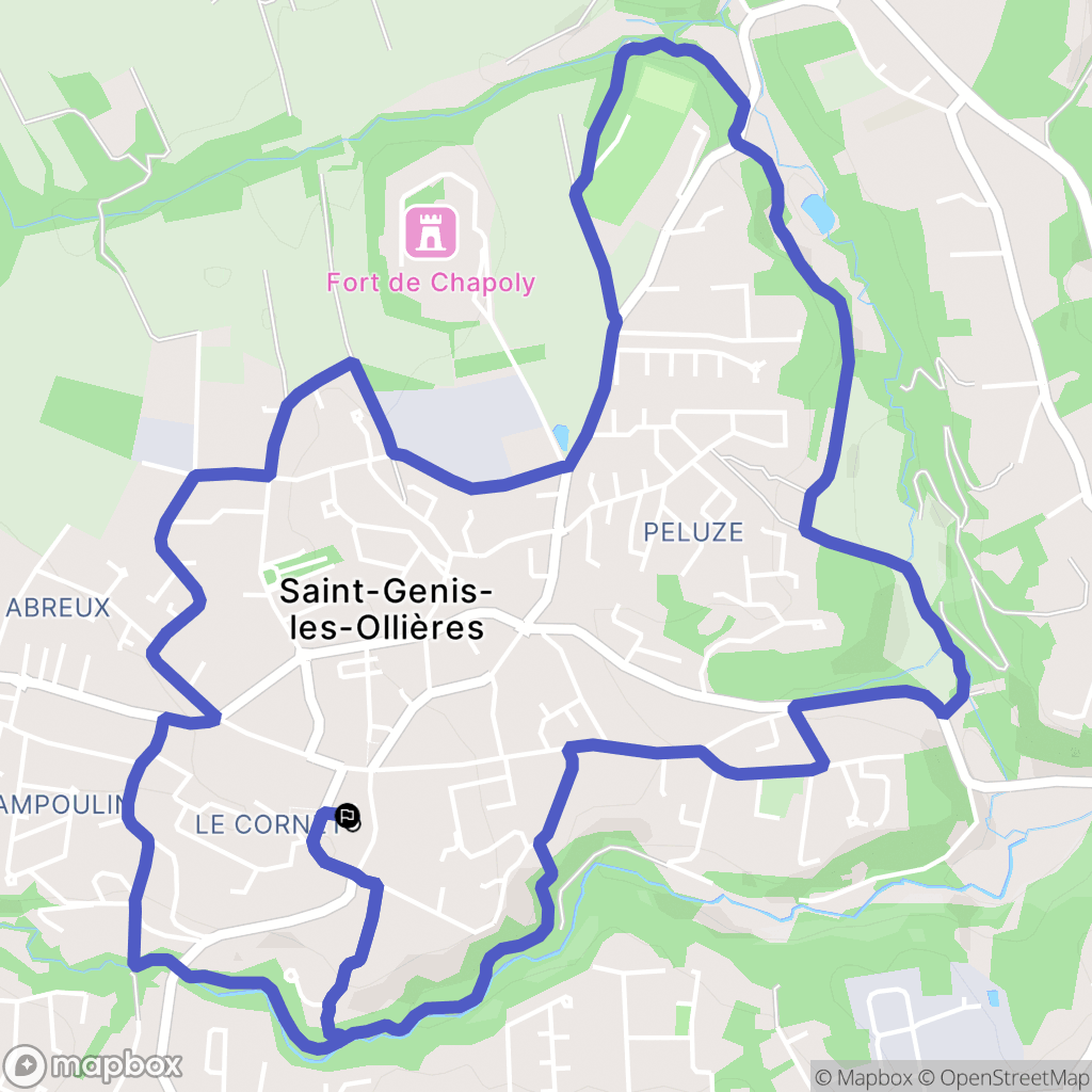 Saint-Genis-les-Ollières : carte du parcours de randonnée - France