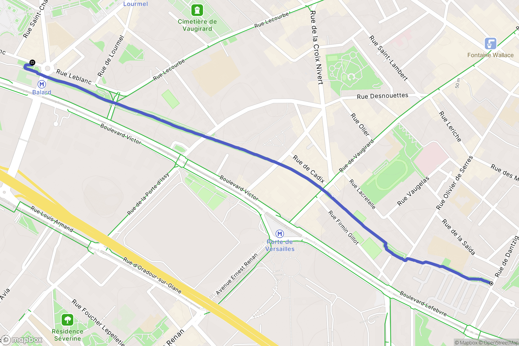 Paris : carte du parcours de randonnée - France