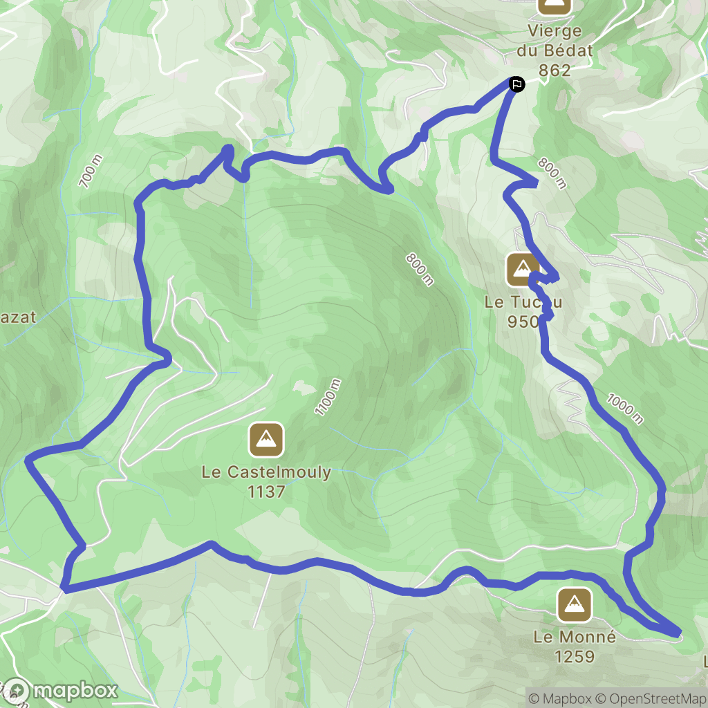 Bagnères-de-Bigorre : carte du parcours de randonnée - France