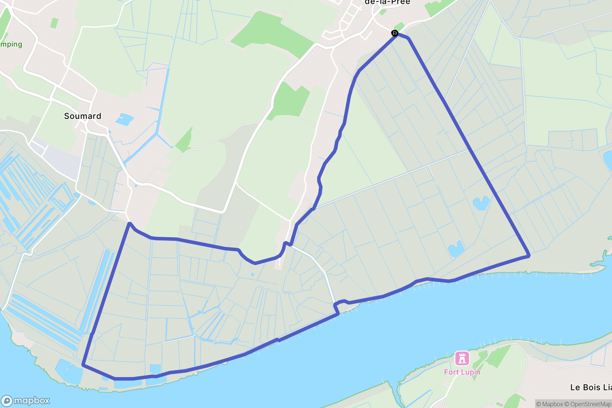 Saint-Laurent-de-la-Prée : carte du parcours de randonnée - France