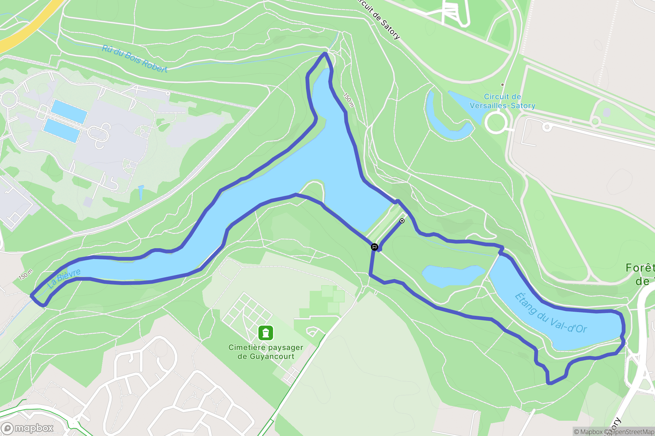 Guyancourt : carte du parcours de randonnée - France
