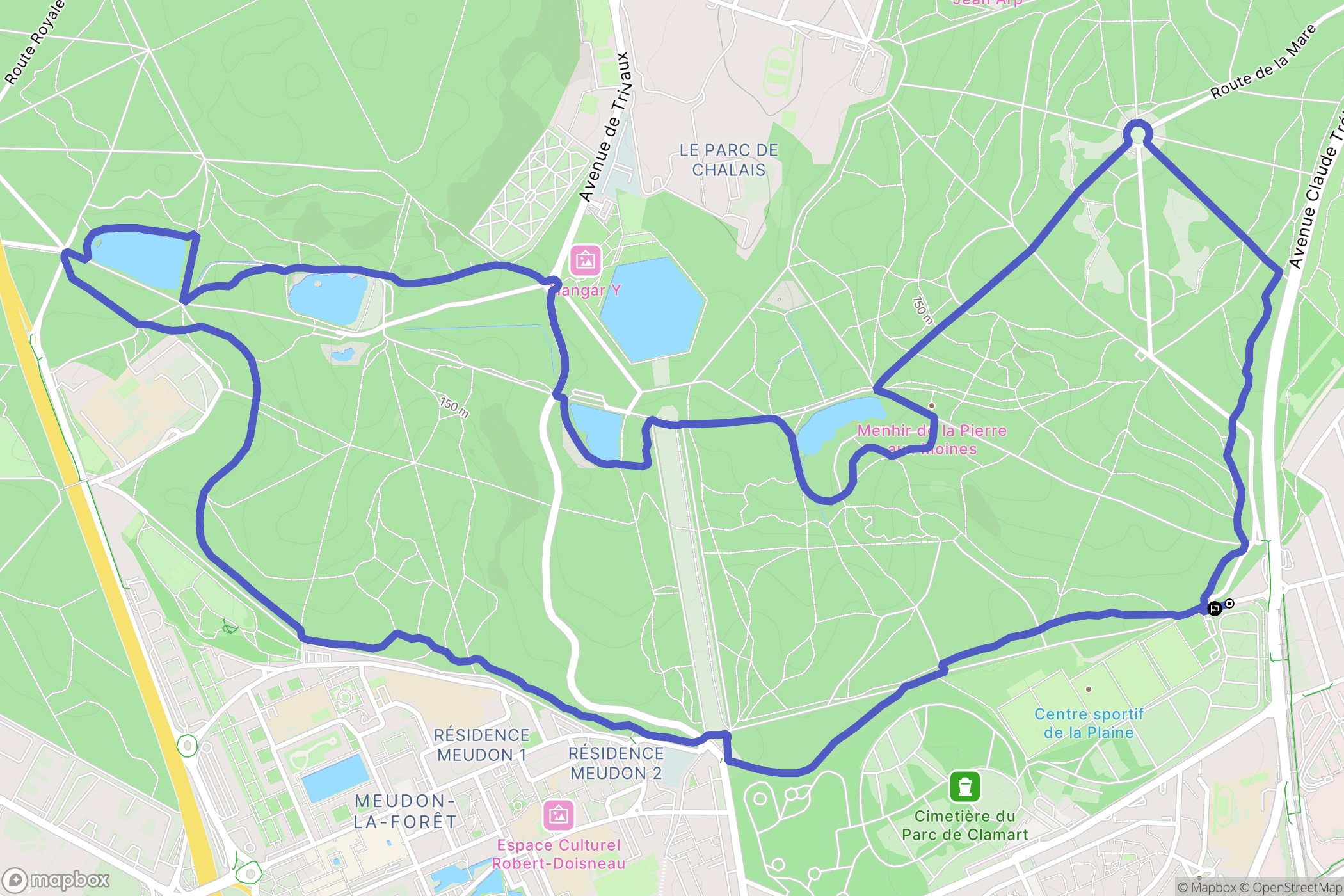 Meudon-la-Forêt, Meudon : carte du parcours de randonnée - France