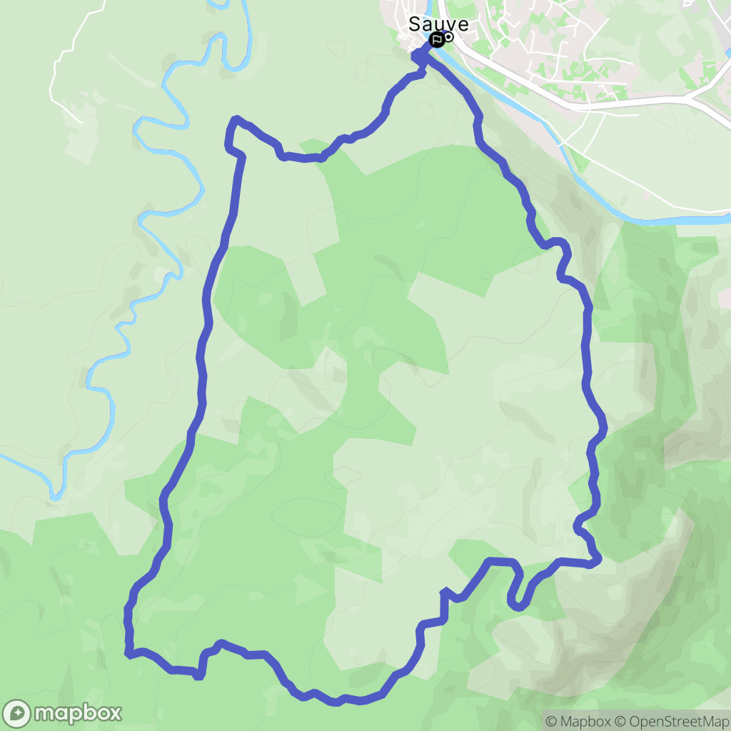 Sauve : carte du parcours de randonnée - France