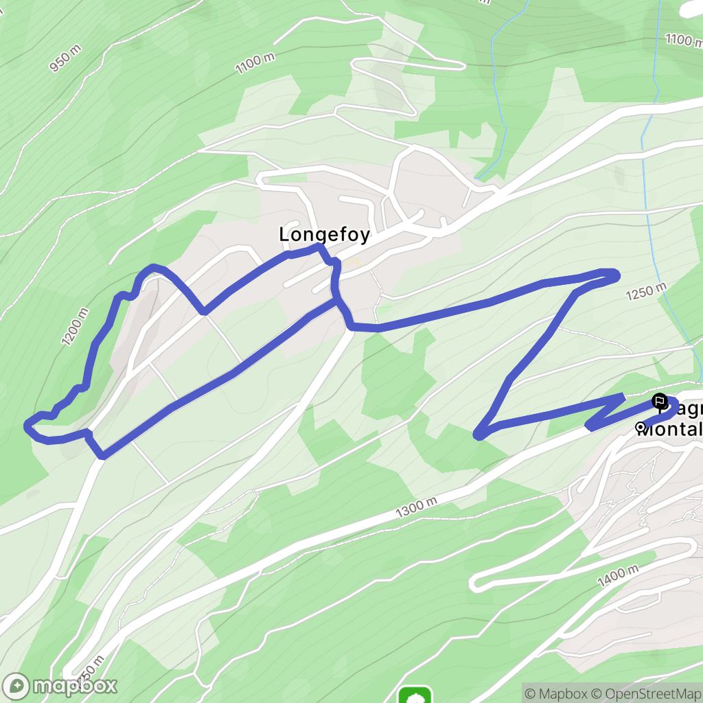 Aime-la-Plagne : carte du parcours de randonnée - France