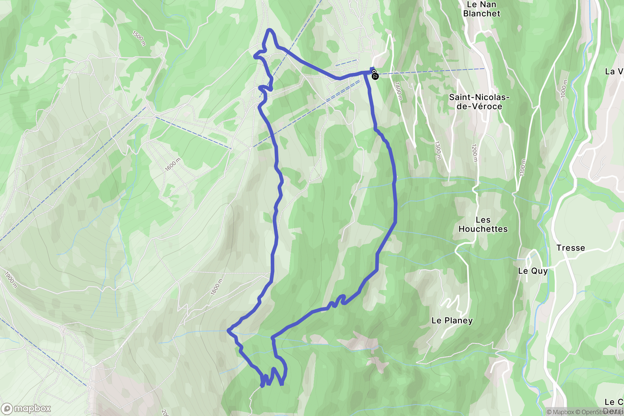Saint-Gervais-les-Bains : carte du parcours de randonnée - France