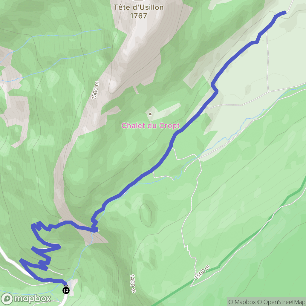 Fillière : carte du parcours de randonnée - France
