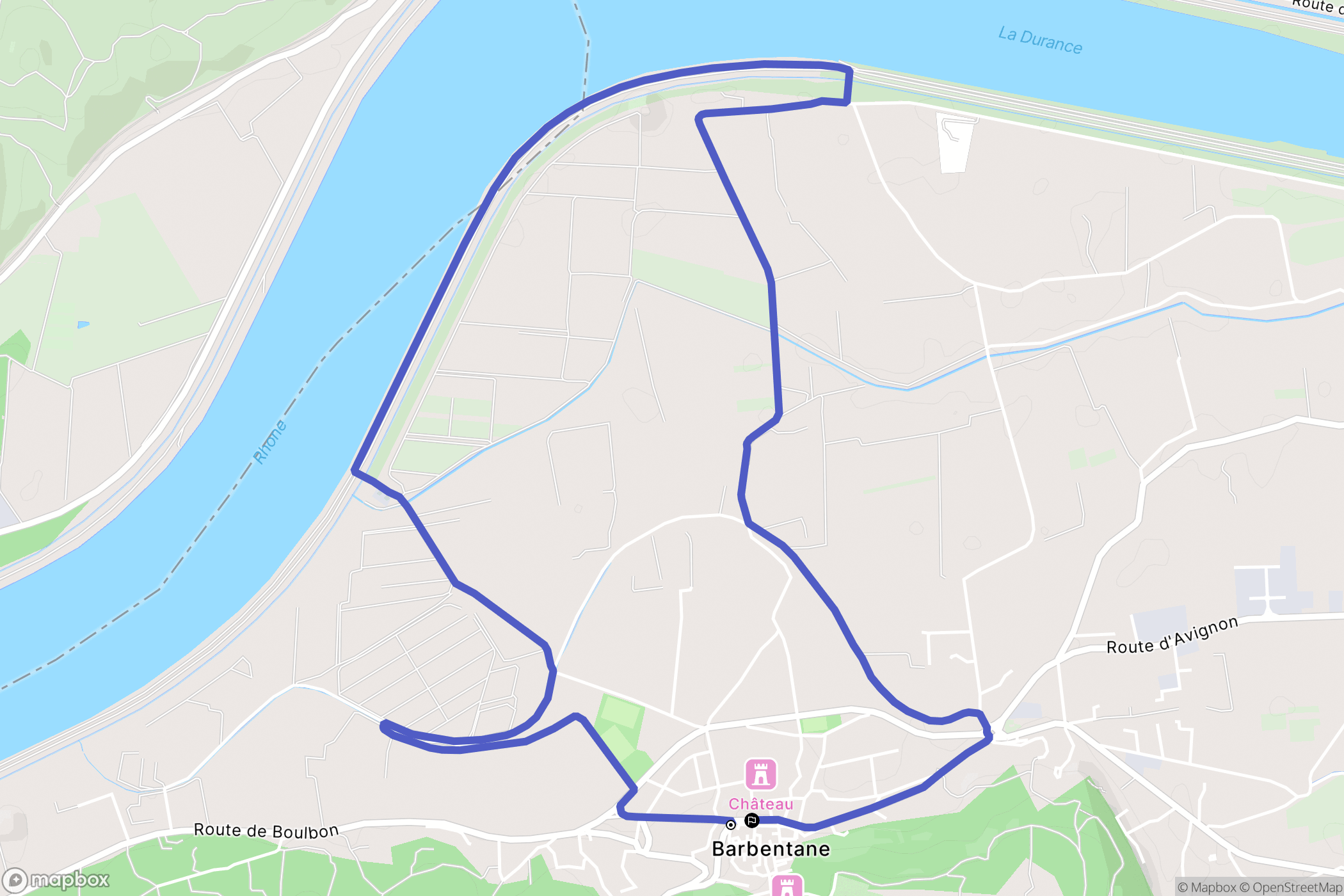 Barbentane : carte du parcours de randonnée - France