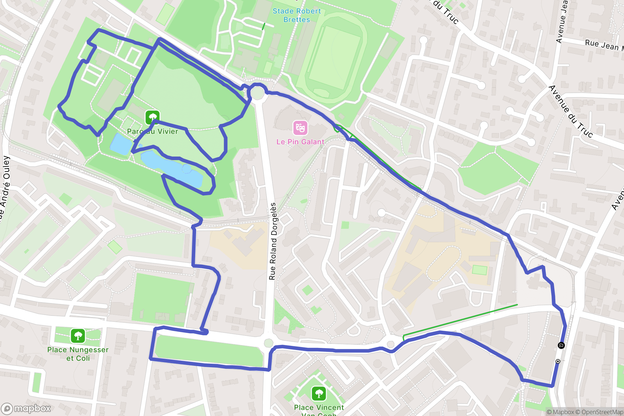Mérignac : carte du parcours de randonnée - France