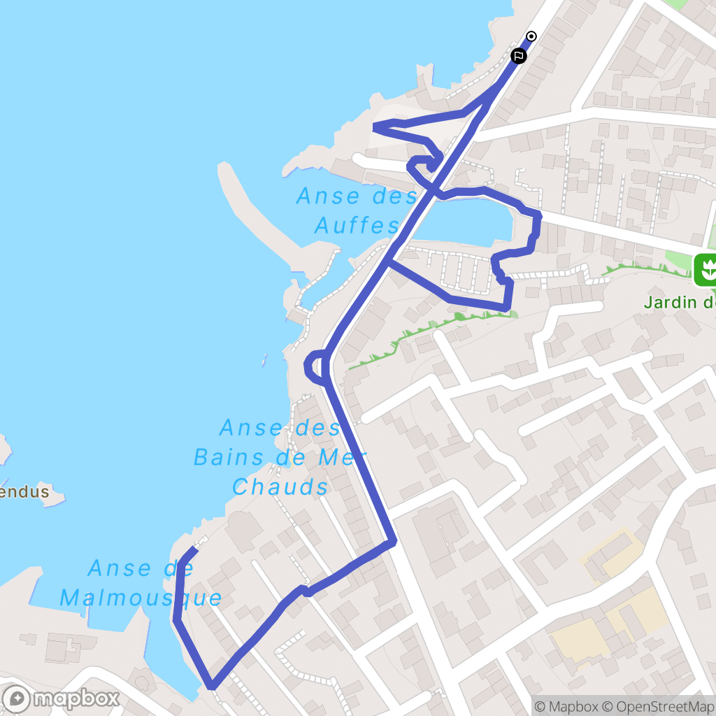 Marseille : carte du parcours de randonnée - France
