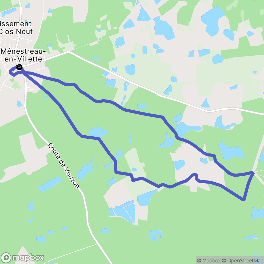 Ménestreau-en-Villette : carte du parcours de randonnée - France