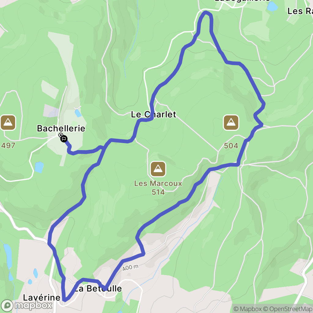 Blond : carte du parcours de randonnée - France
