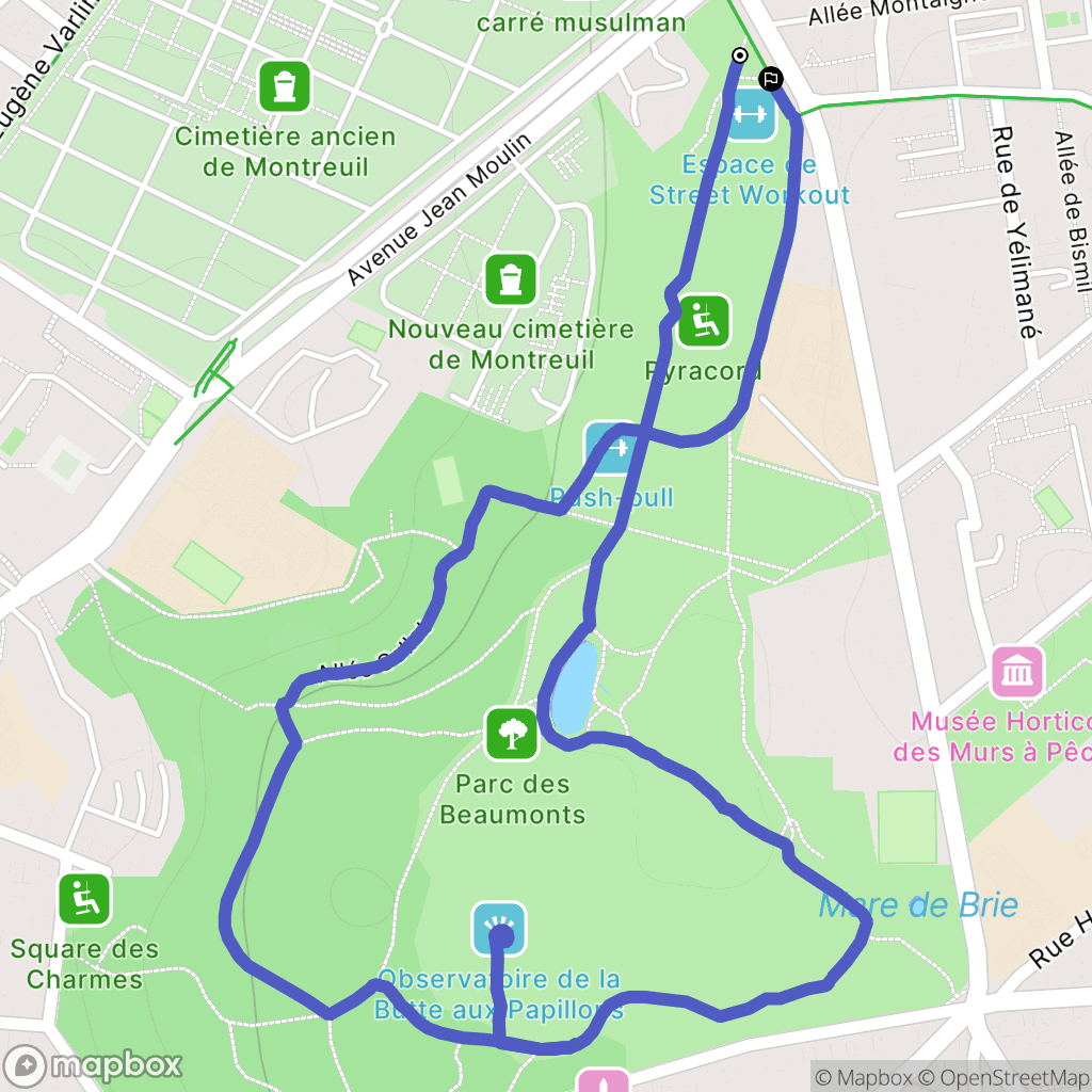 Montreuil : carte du parcours de randonnée - France