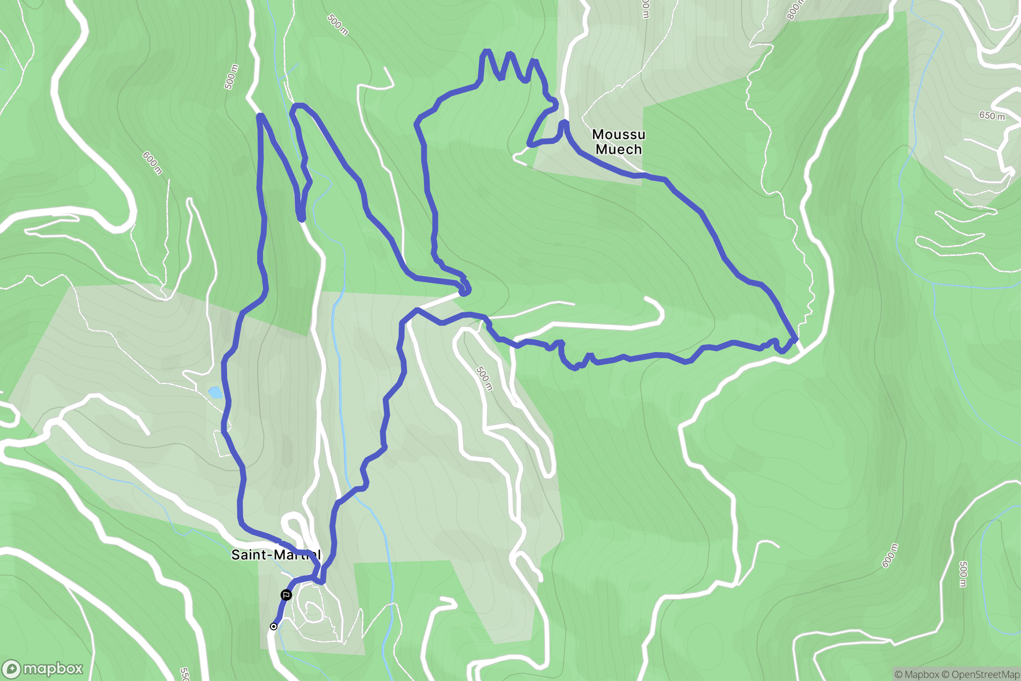 Saint-Martial : carte du parcours de randonnée - France