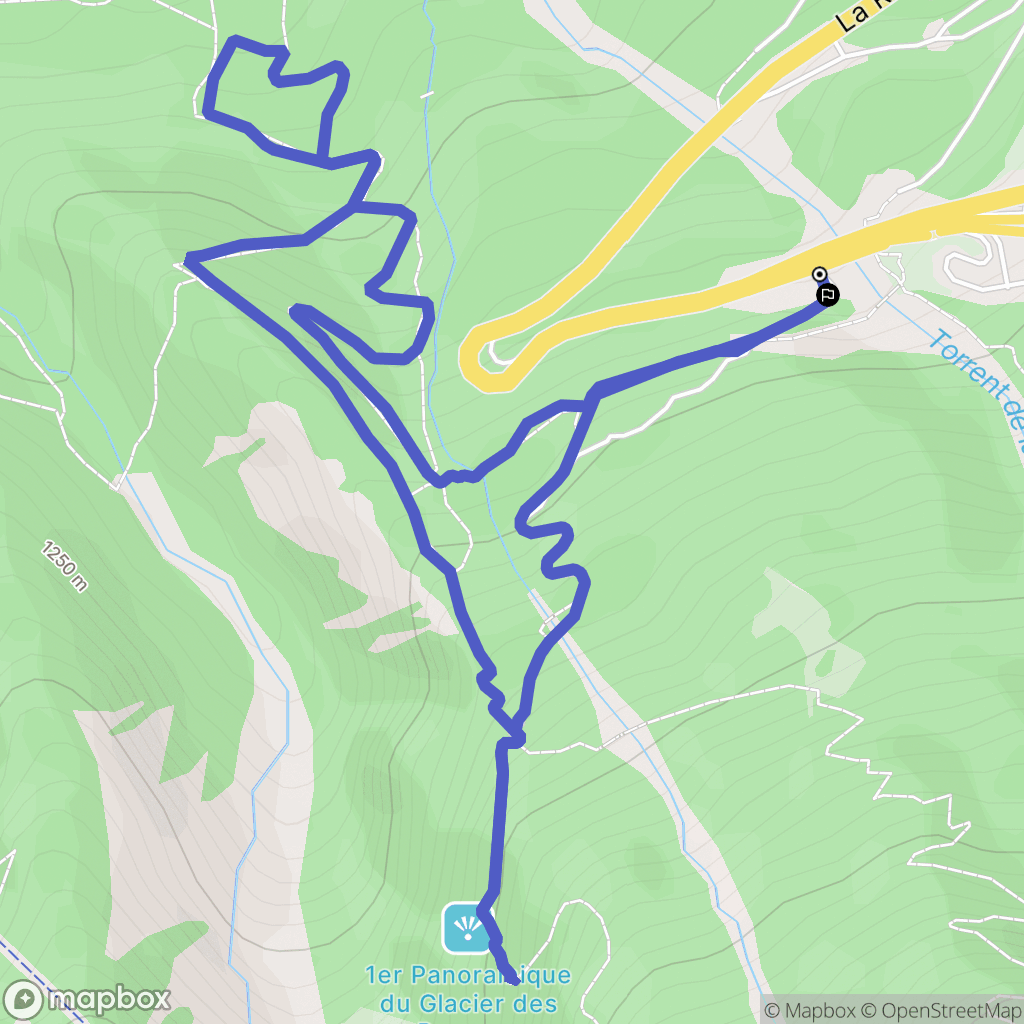Chamonix : carte du parcours de randonnée - France
