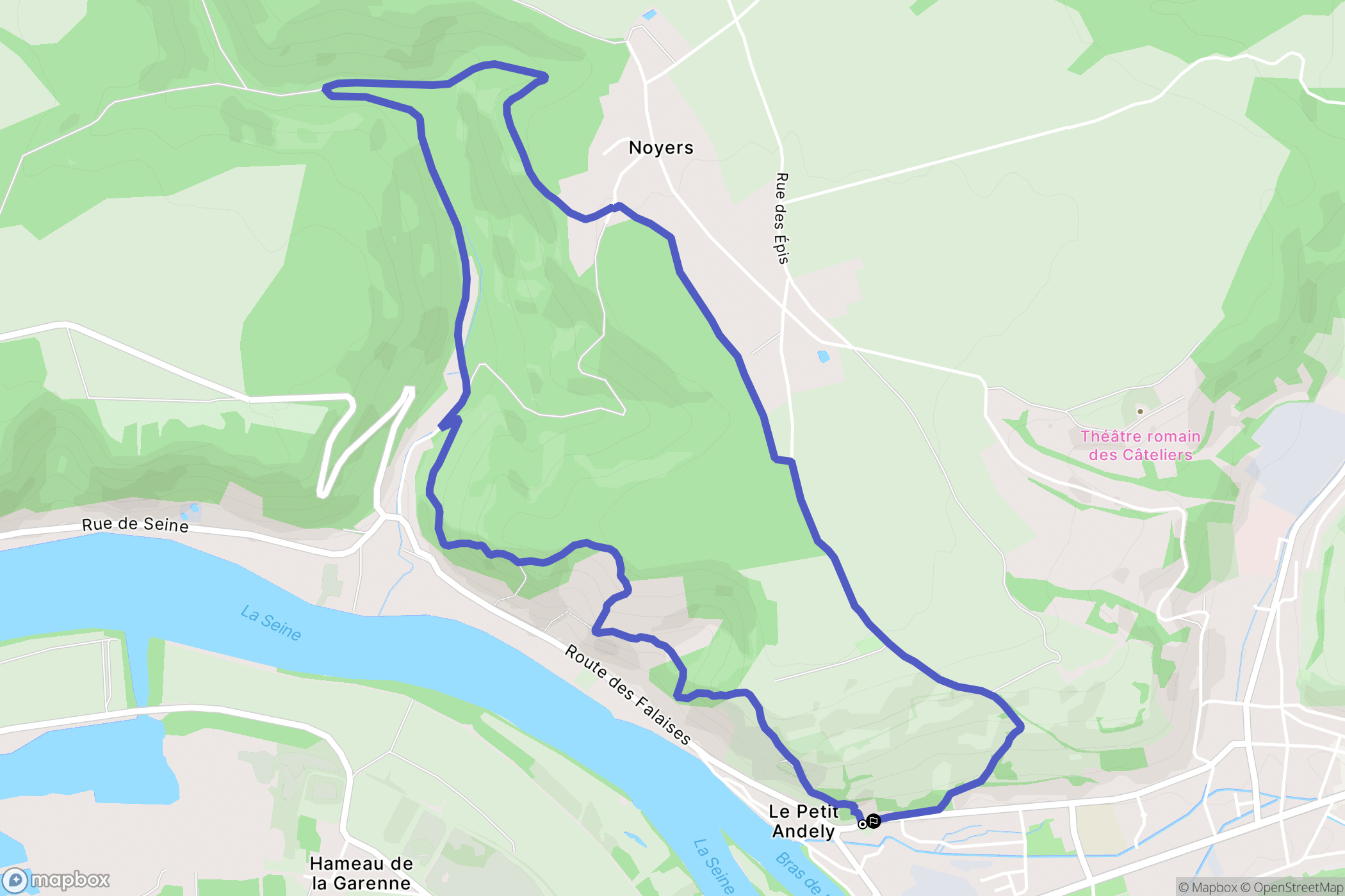 Les Andelys : carte du parcours de randonnée - France