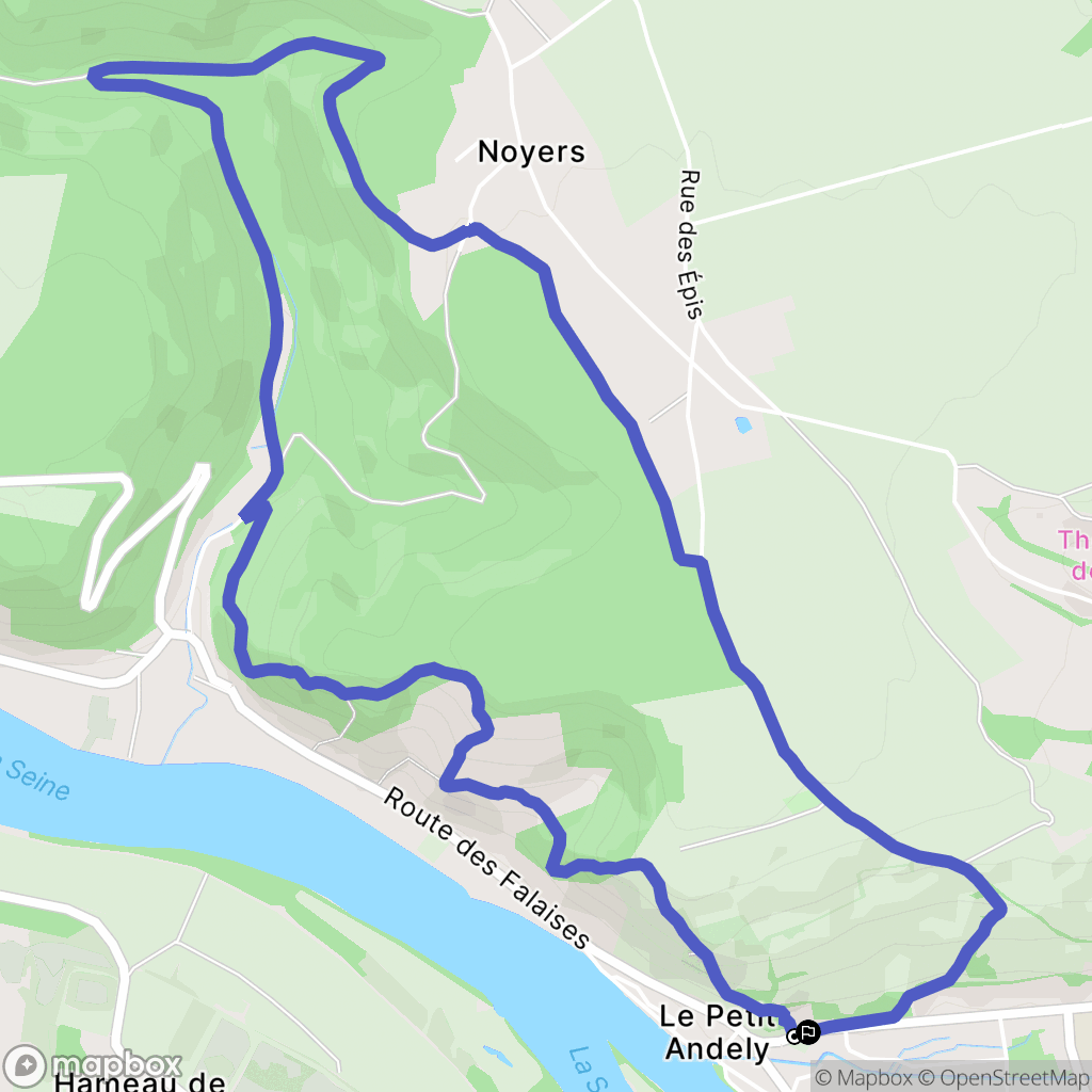 Les Andelys : carte du parcours de randonnée - France