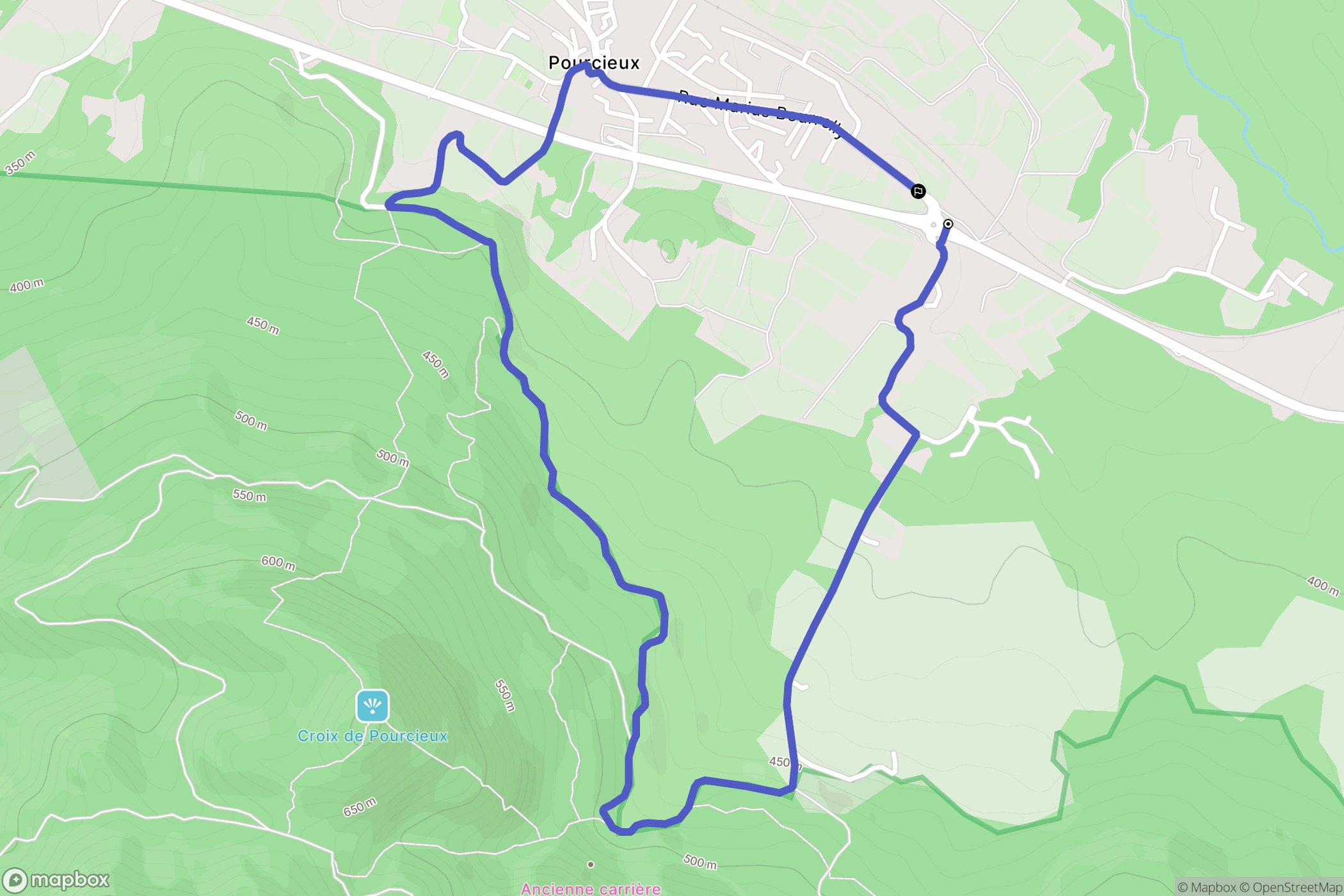 Pourcieux : carte du parcours de randonnée - France