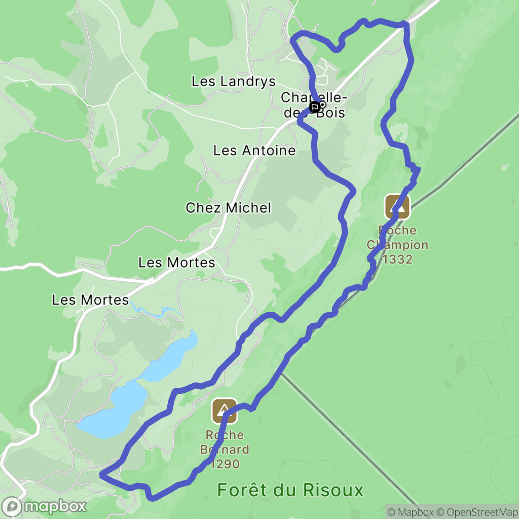 Chapelle-des-Bois : carte du parcours de randonnée - France