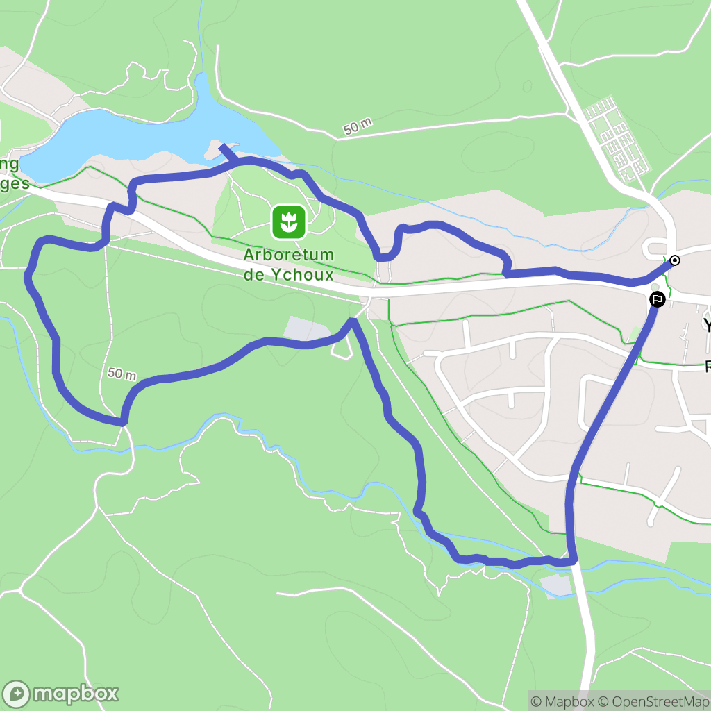 Ychoux : carte du parcours de randonnée - France