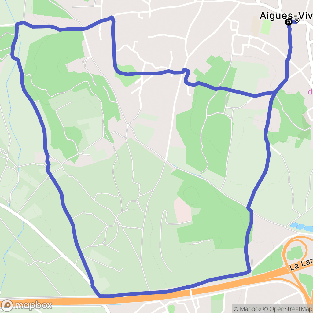 Aigues-Vives : carte du parcours de randonnée - France