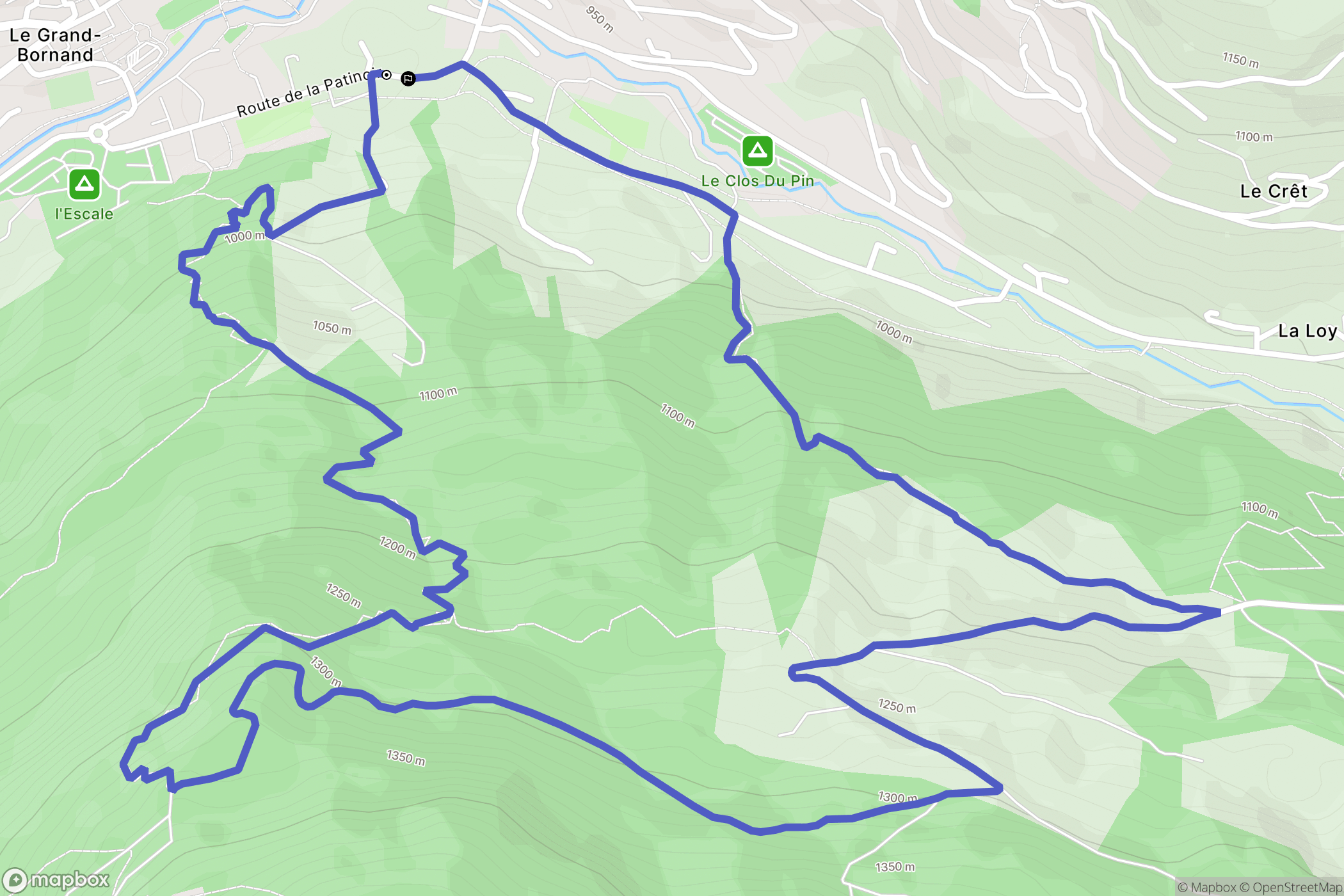 Le Grand-Bornand : carte du parcours de randonnée - France