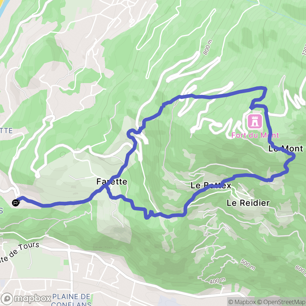 Albertville : carte du parcours de randonnée - France