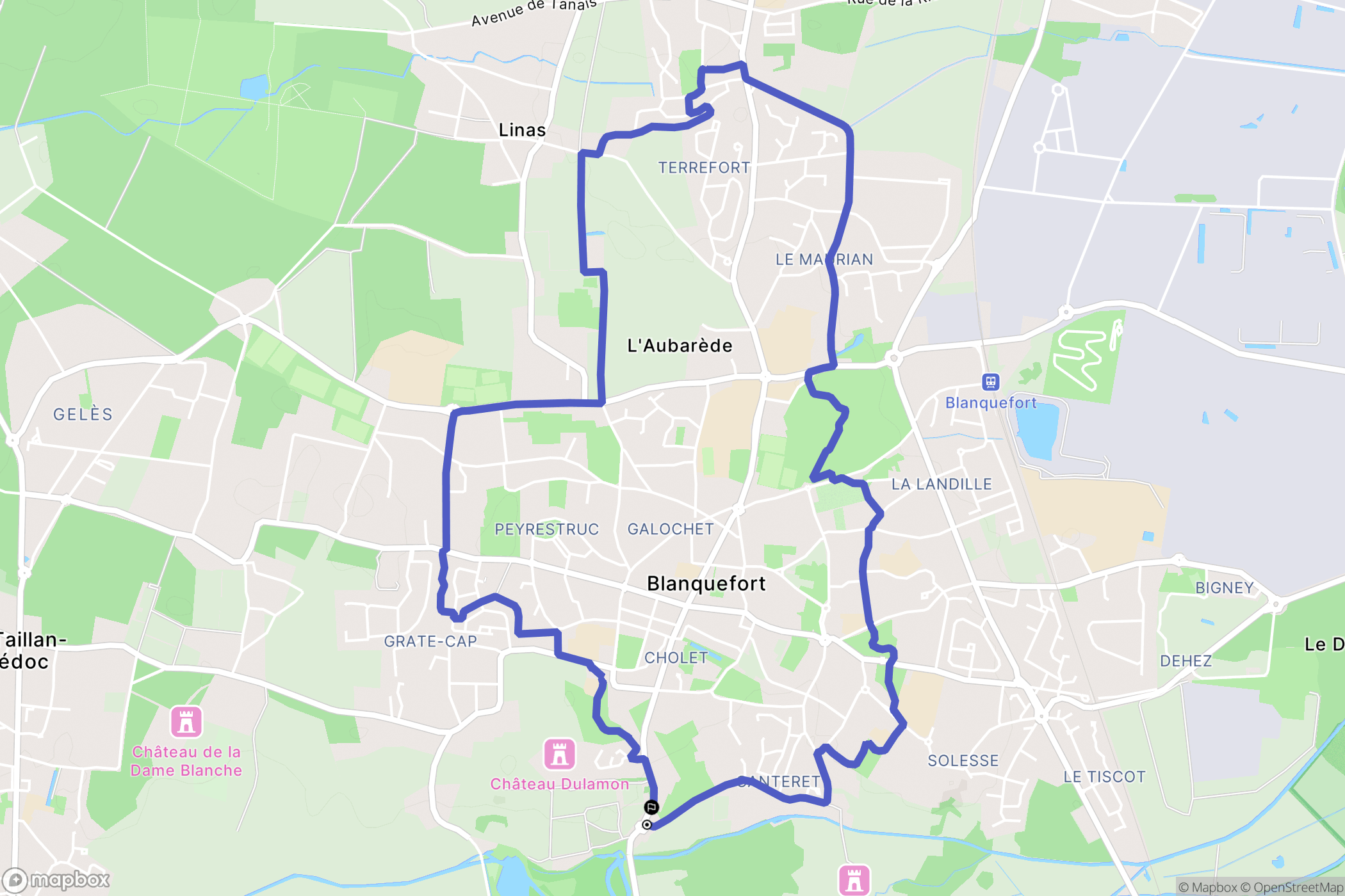 Blanquefort : carte du parcours de randonnée - France