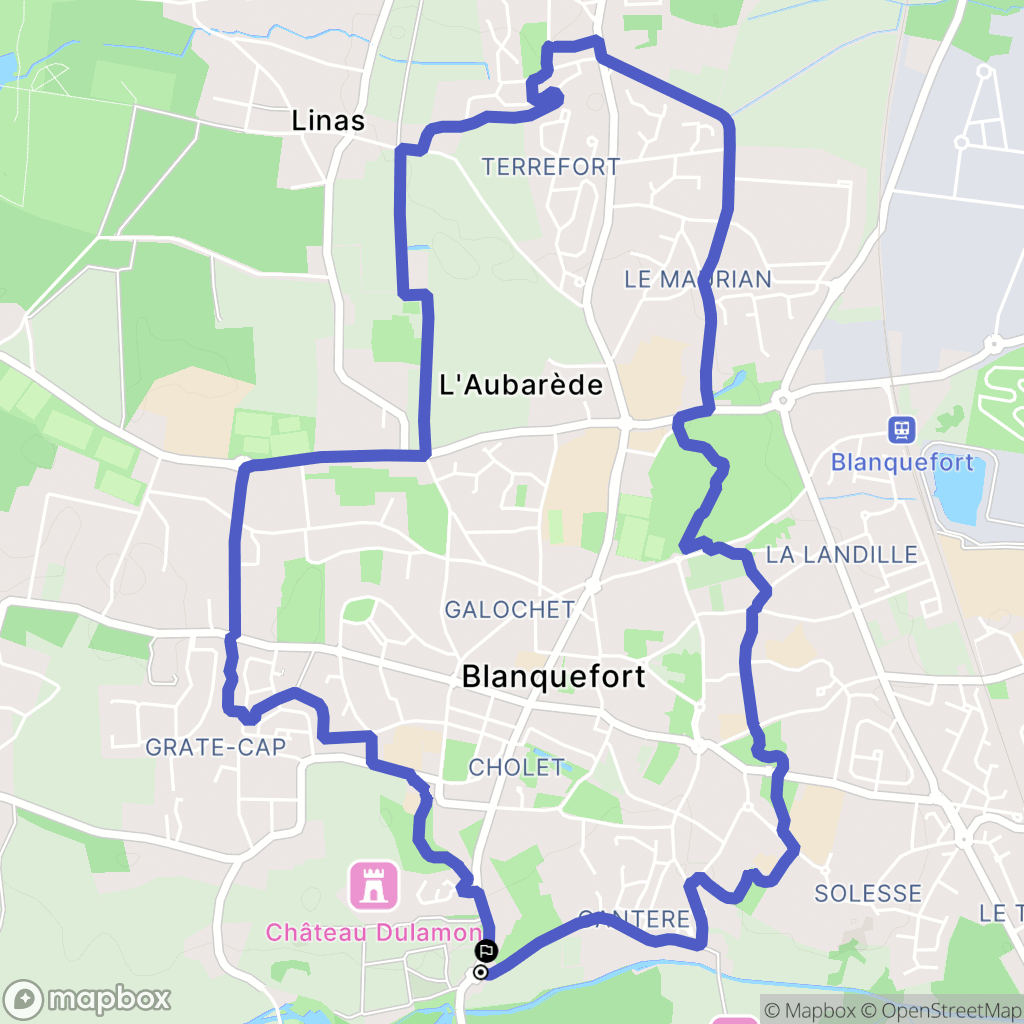 Blanquefort : carte du parcours de randonnée - France