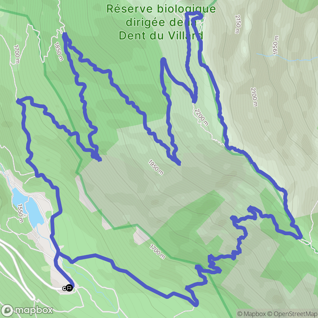 Courchevel : carte du parcours de randonnée - France