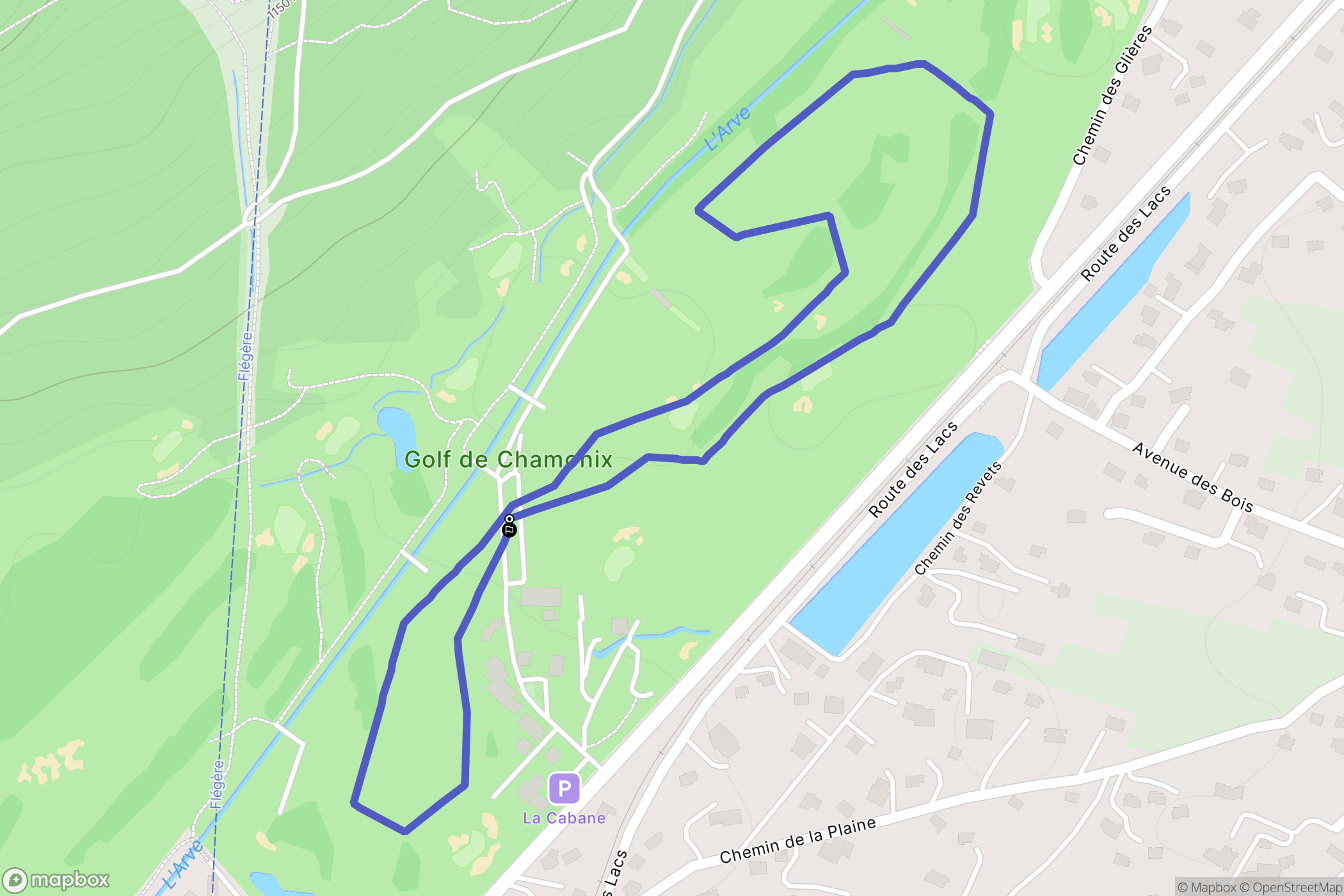 Chamonix : carte du parcours de randonnée - France