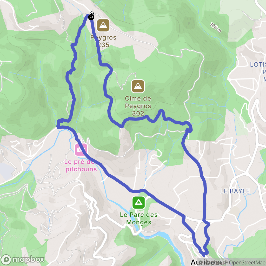 Peymeinade : carte du parcours de randonnée - France