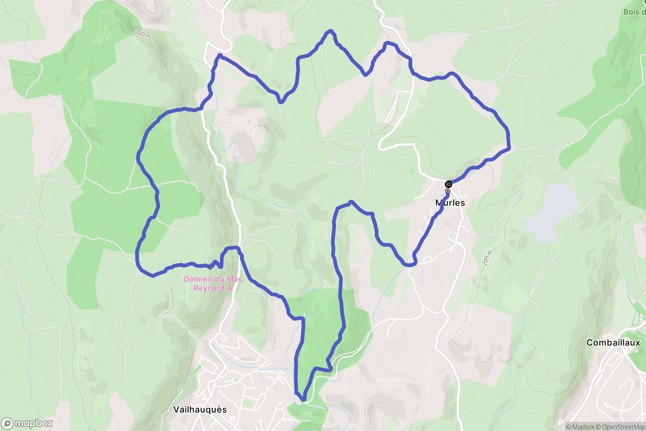 Murles : carte du parcours de randonnée - France