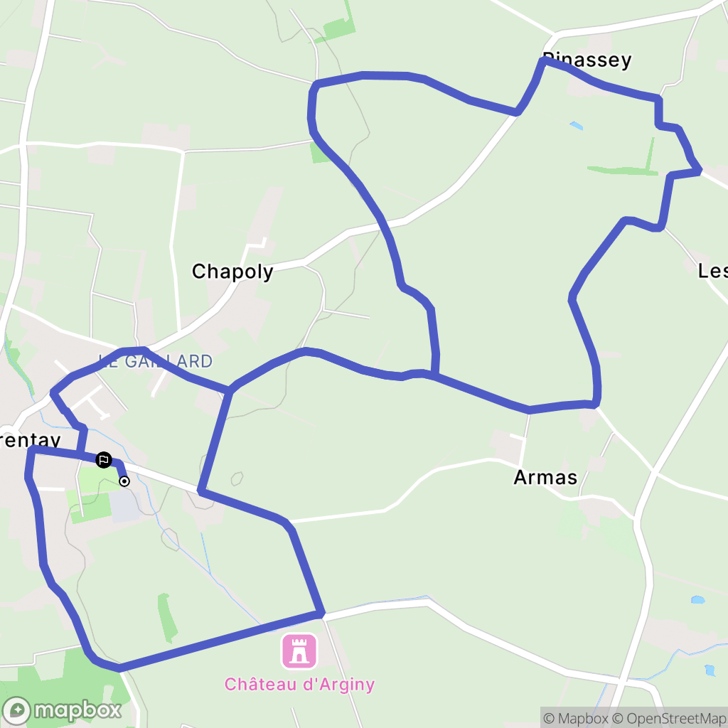 Charentay : carte du parcours de randonnée - France