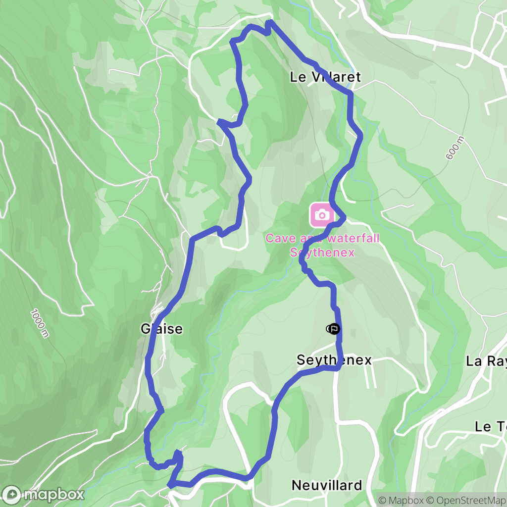 Faverges : carte du parcours de randonnée - France